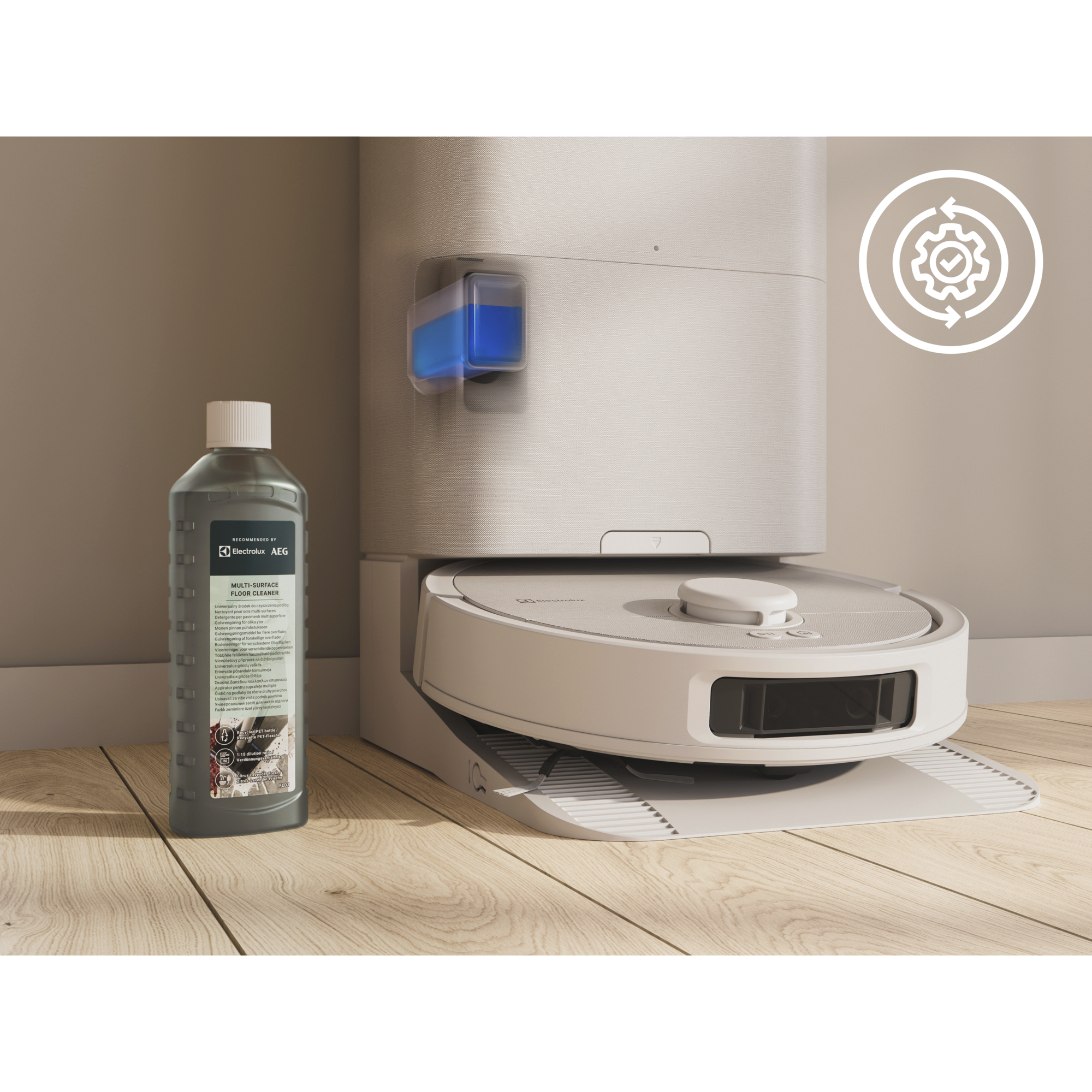 The automatically dispensed detergent keeps your mop fresh, no extra effort