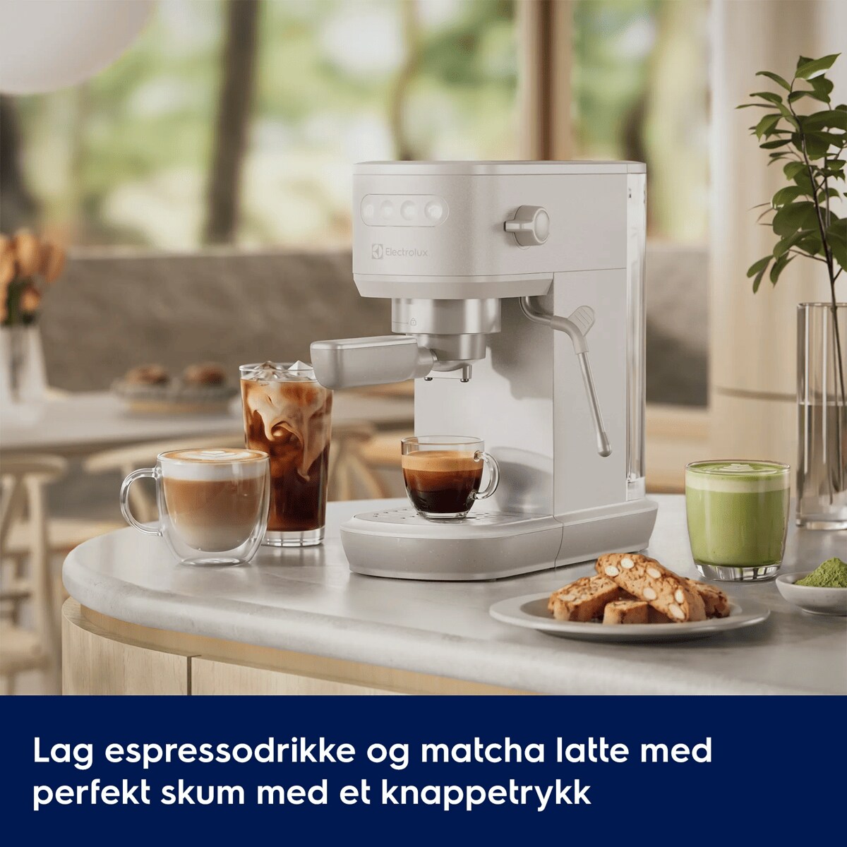 Lag espressodrikke og matcha latte med perfekt skum med et knappetrykk