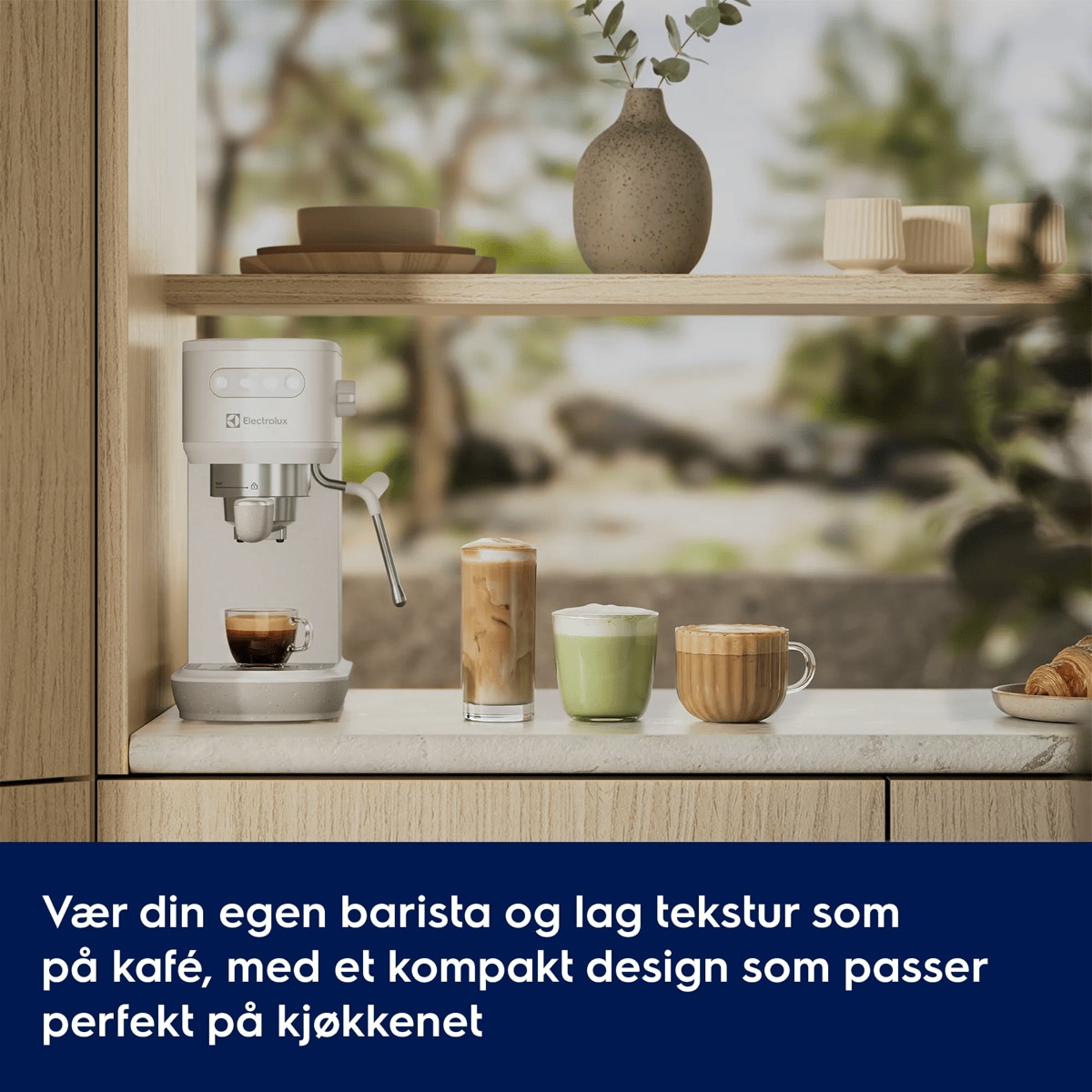 Vær din egen barista og lag tekstur som på kafé, med et kompakt design som passer perfekt på kjøkkenet