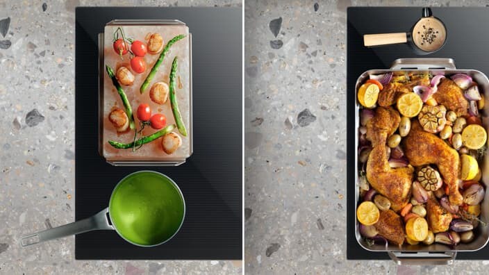 platetopp med FlexiBridge-funksjon