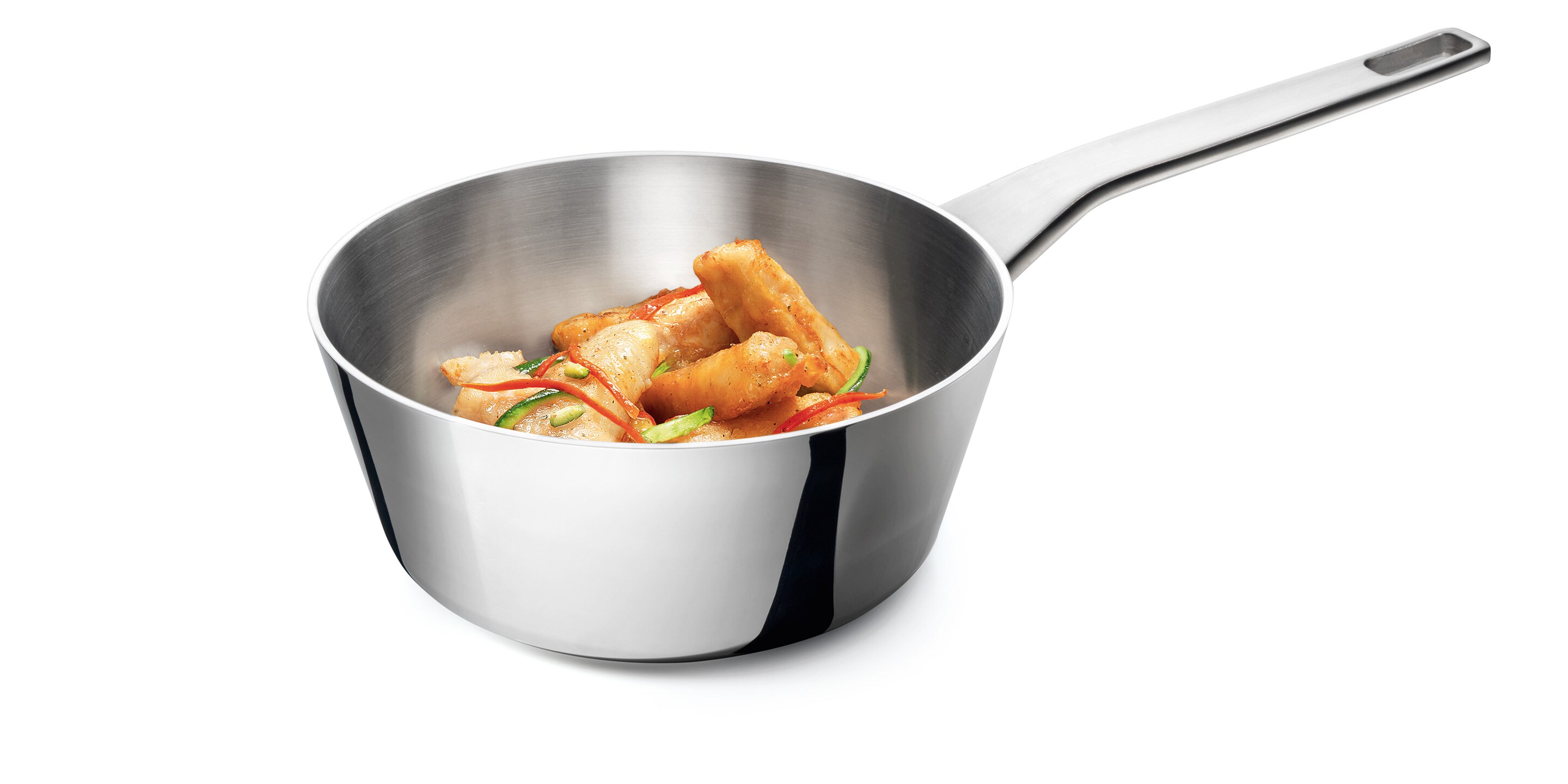 Konisk sauté som tilbereder kjøtt