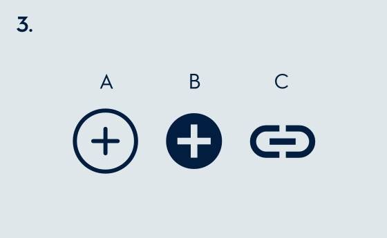 Three different "add" icons