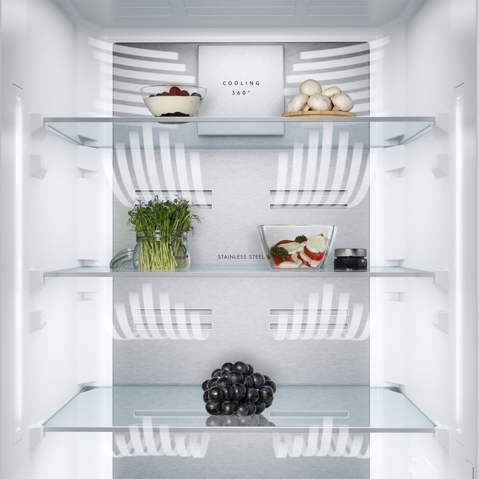innsiden av et Cooling 360°-kjøleskap innsiden av et Cooling 360°-kjøleskap