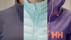 Tre forskjellige typer Helly Hansen-jakker.