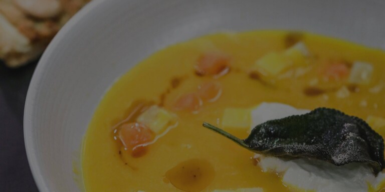 Gresskarsuppe med creme fraiche