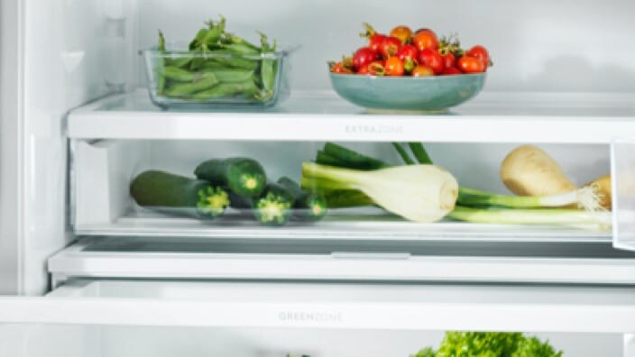 Zucchini i et kjøleskap