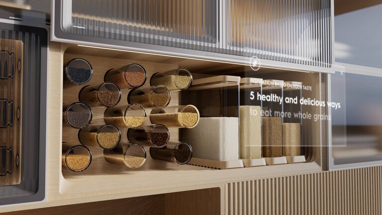 oppbevaringshylle med korn