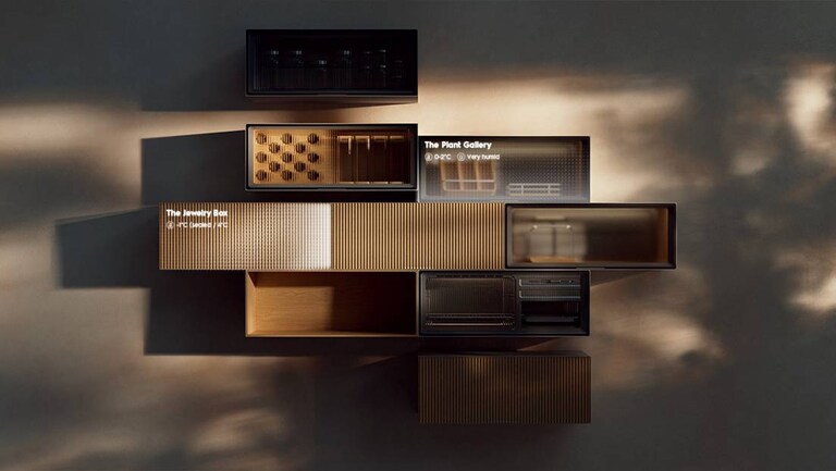 Modulæra kjøkkenseksjoner på veggen