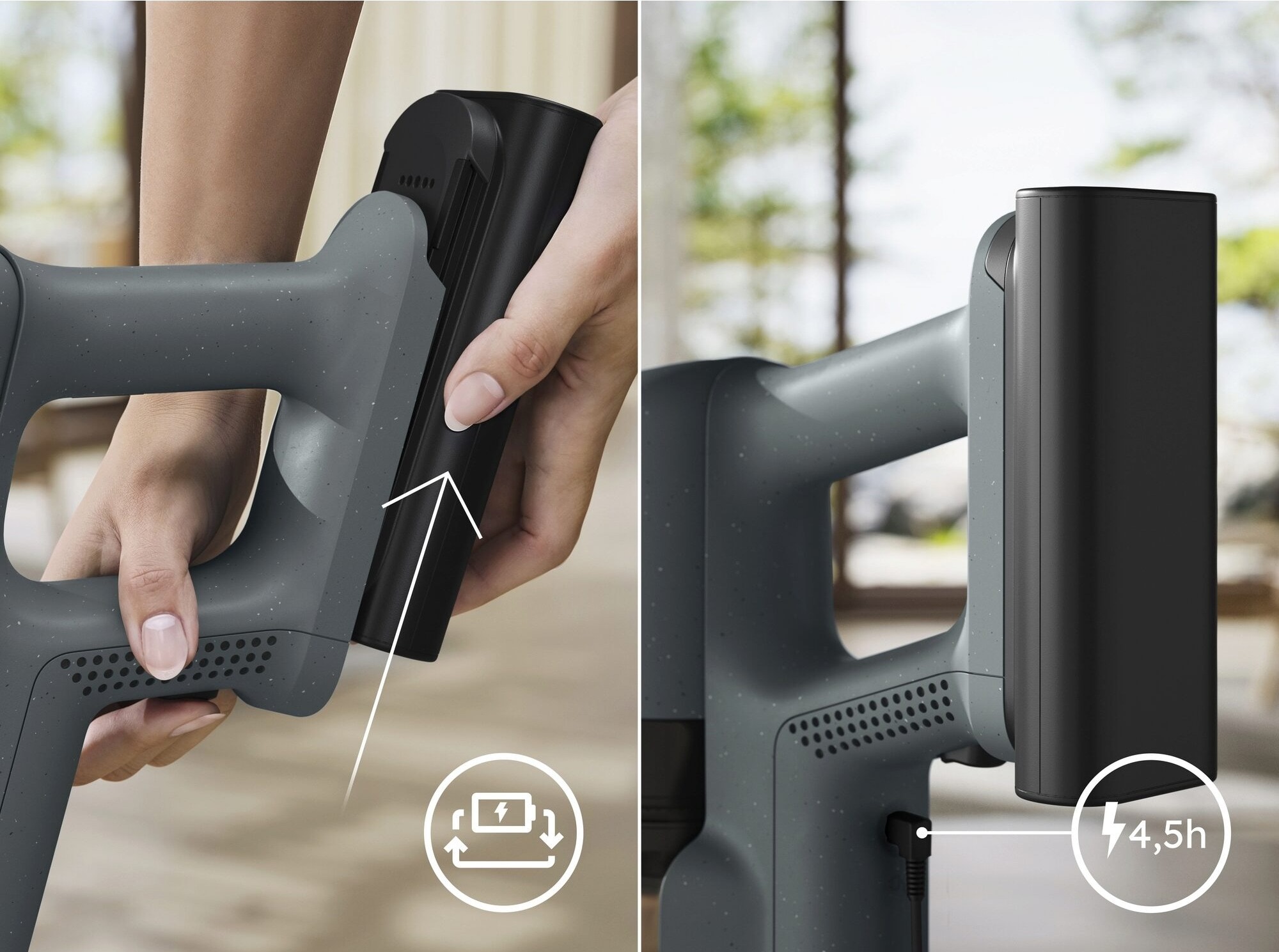 Cleans for up to 40 min