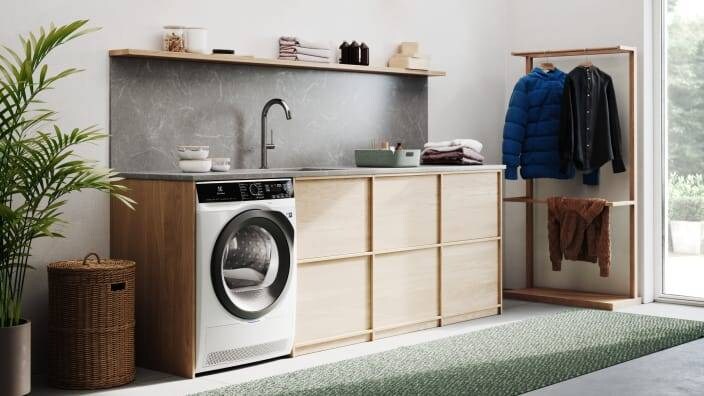 Tørketrommel på et vaskerom