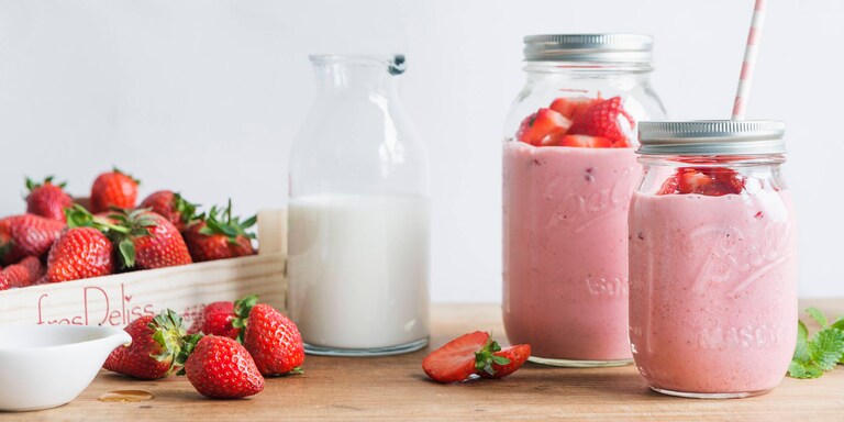 Smoothie med jordbær og yoghurt
